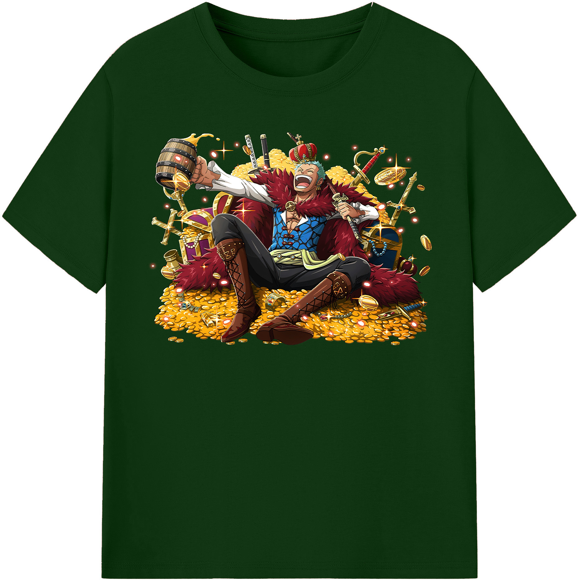 ワンピース ロロノア・ゾロ ONE PIECE Roronoa Zoro 綿100％半袖Tシャツ（フロントプリント）